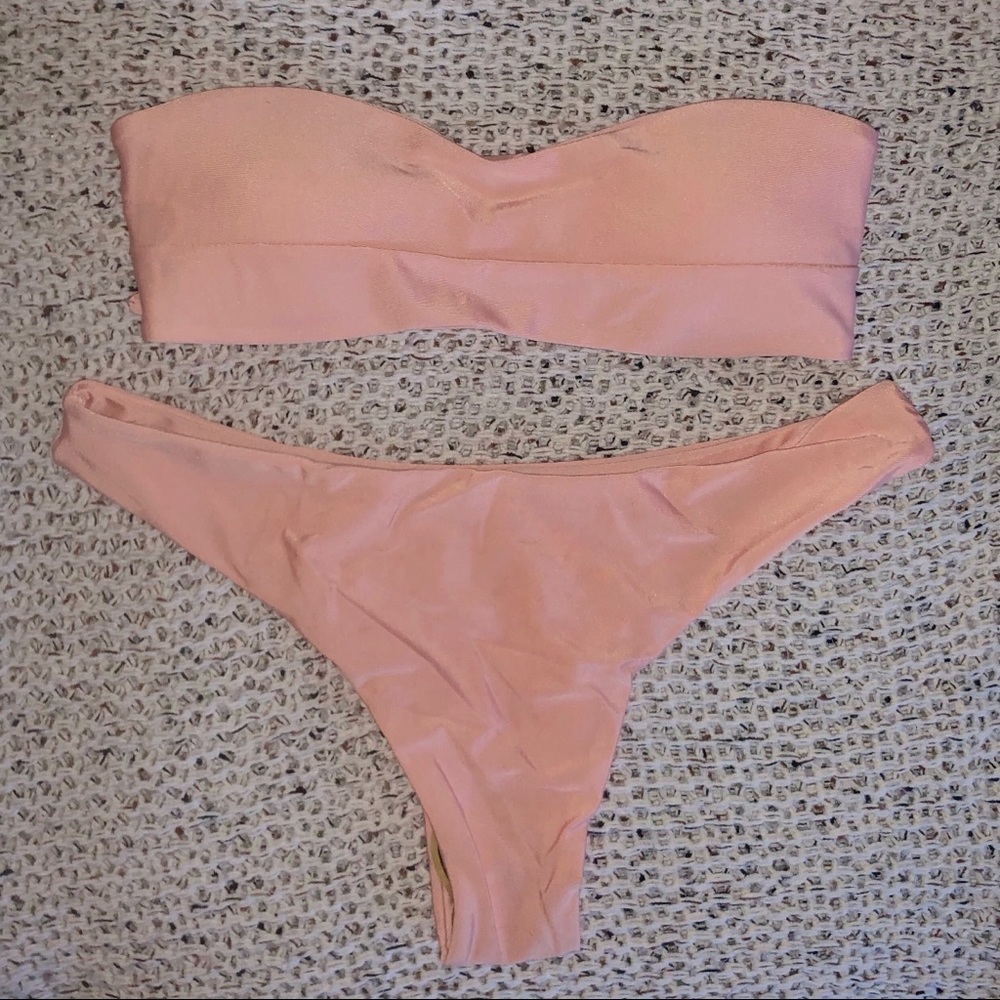 Pinkish Nude strapless/cheeky bikini